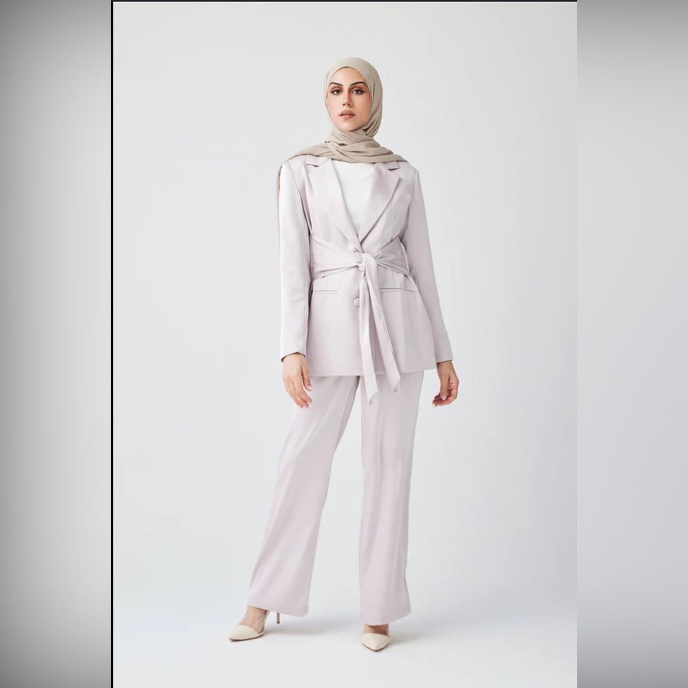 Zahraa The Label Adele Tie Waist Blazer and Pants